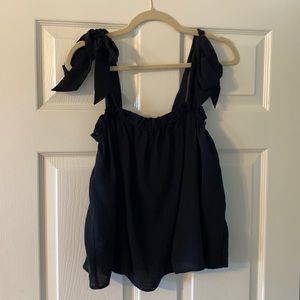 Outerknown Black Tie Sleeve Top